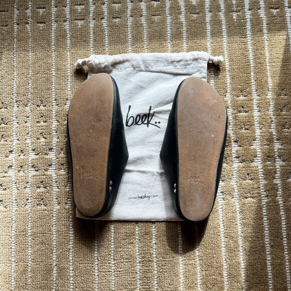 Beek Cardonal Shearling Slip on - Black Leather Size 11 - Picture 6 of 6